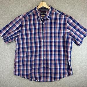 Mason James Mens Shirt XL Short Sleeve Stretch Multicolor Plaid